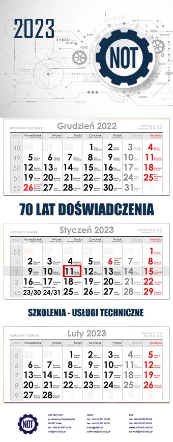 Kalendarz ścienny z identyfikacją marki